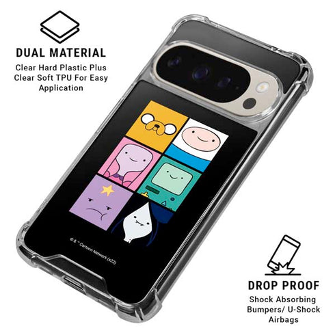 Adult Swim Adventure Time Character Tiles Pixel 9 Pro XL Clear Case